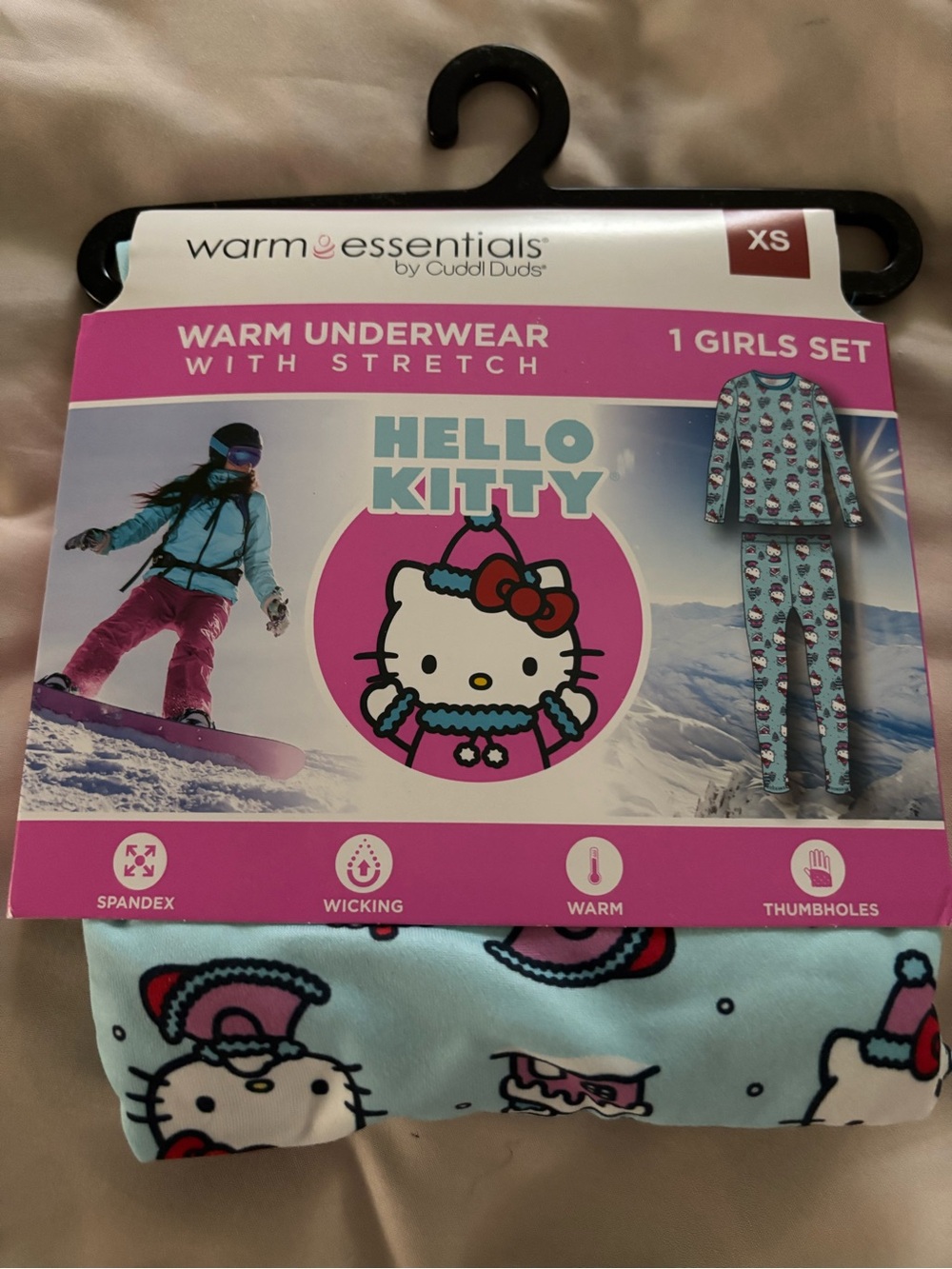 Cuddl Duds Hello Kitty Girls Underwear Set - Light Blue & Pink